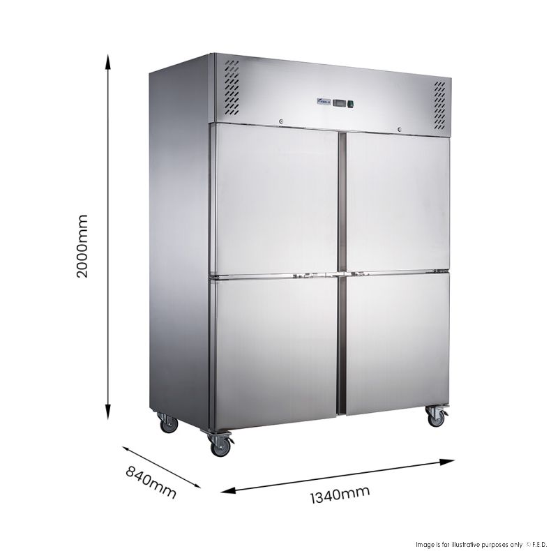 FED-X S/S Four Door Upright Freezer - XURF1200S2V - Catering Sale