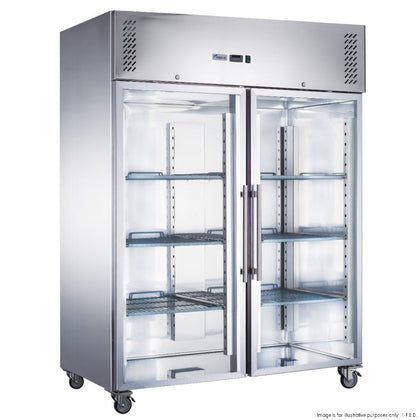 FED-X S/S Two Full Glass Door Upright Fridge - XURC1410G2V