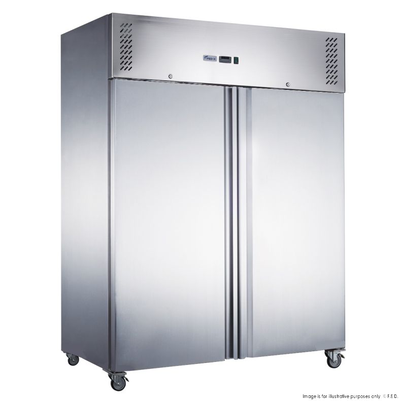 FED-X S/S Two Full Door Upright Fridge - XURC1200SFV - Catering Sale