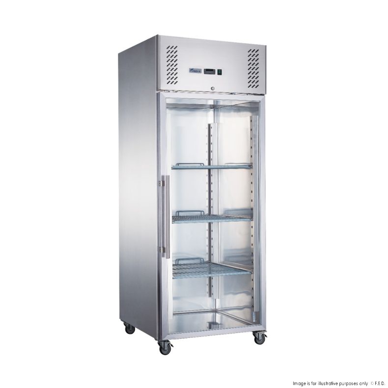FED-X XURC600G1V S/S Full Glass Door Upright Fridge 600L W680mm