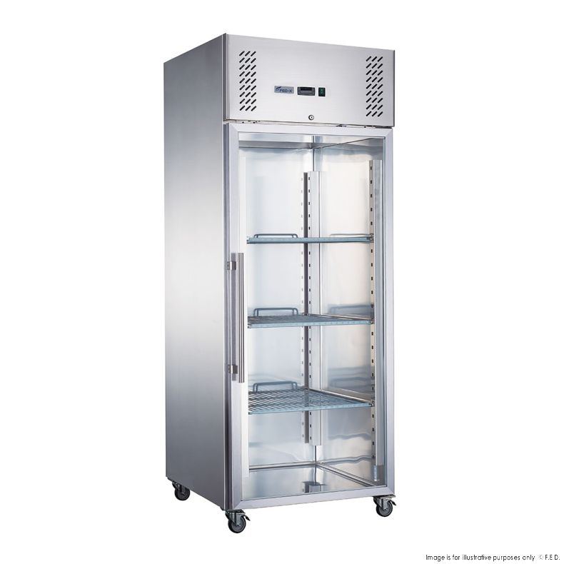 FED-X S/S Full Glass Door Upright Freezer - XURF600G1V - Catering Sale