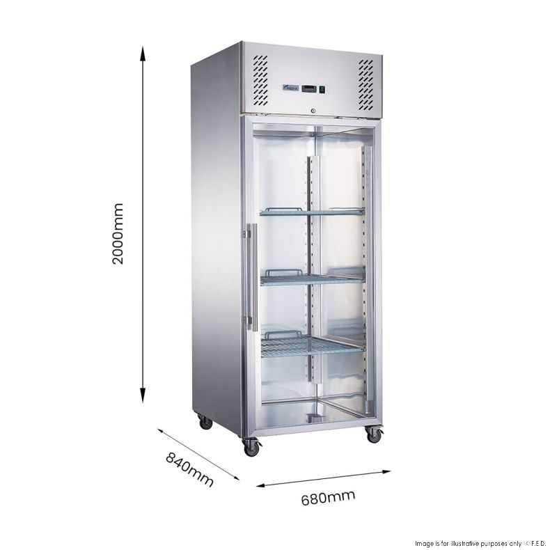 FED-X S/S Full Glass Door Upright Fridge - XURC600G1V - Catering Sale