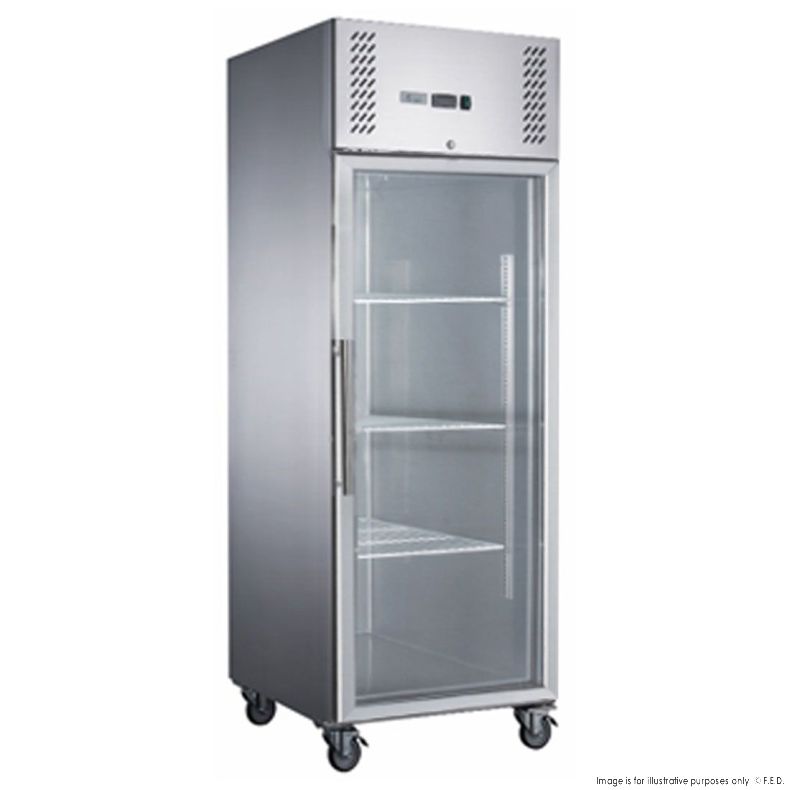 FED-X XURF600G1V S/S Full Glass Door Upright Freezer 600L 680mm