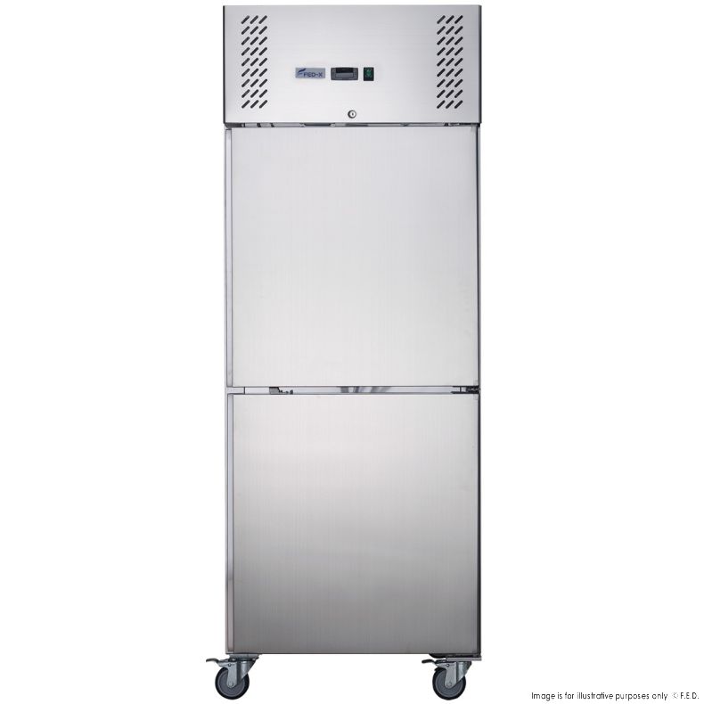 FED-X S/S XURF650S1V Two Door Upright Freezer 650L W740mm