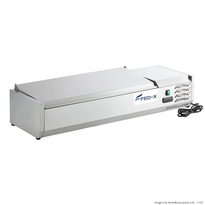 FED-X Salad Bench with Stainless Steel Lid - XVRX1200/380S - Catering Sale