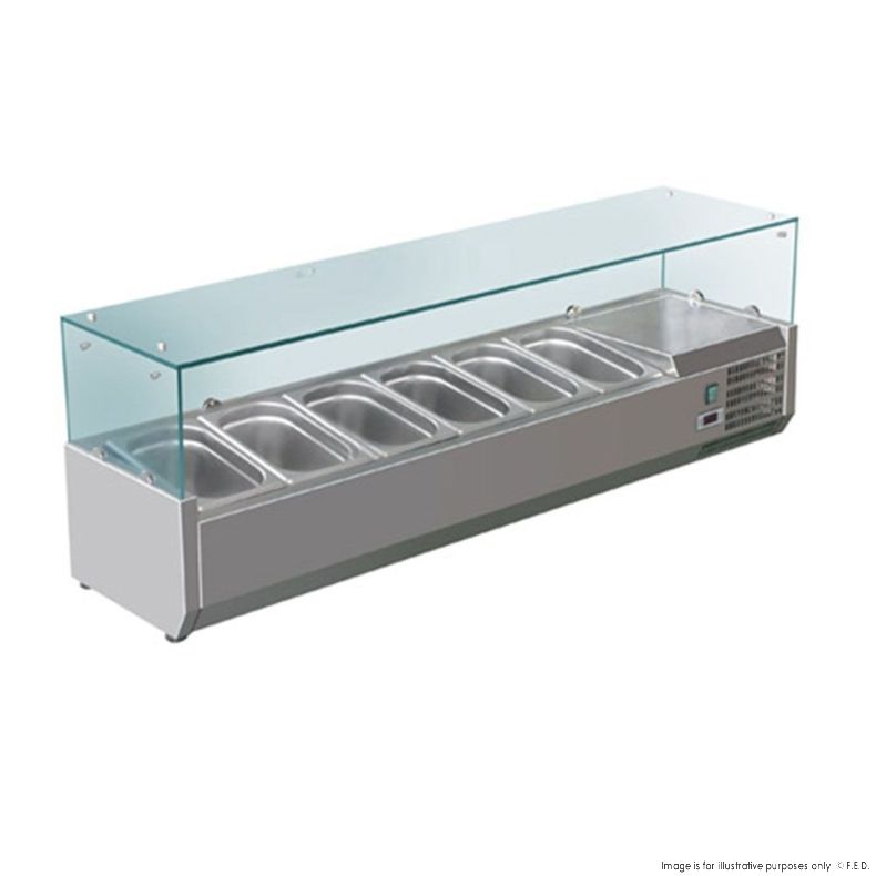 FED-X Flat Glass Salad Bench - XVRX1500/380 - Catering Sale