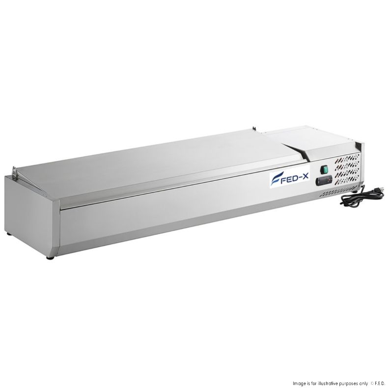FED-X Salad Bench with Stainless Steel Lid - XVRX1500/380S - Catering Sale