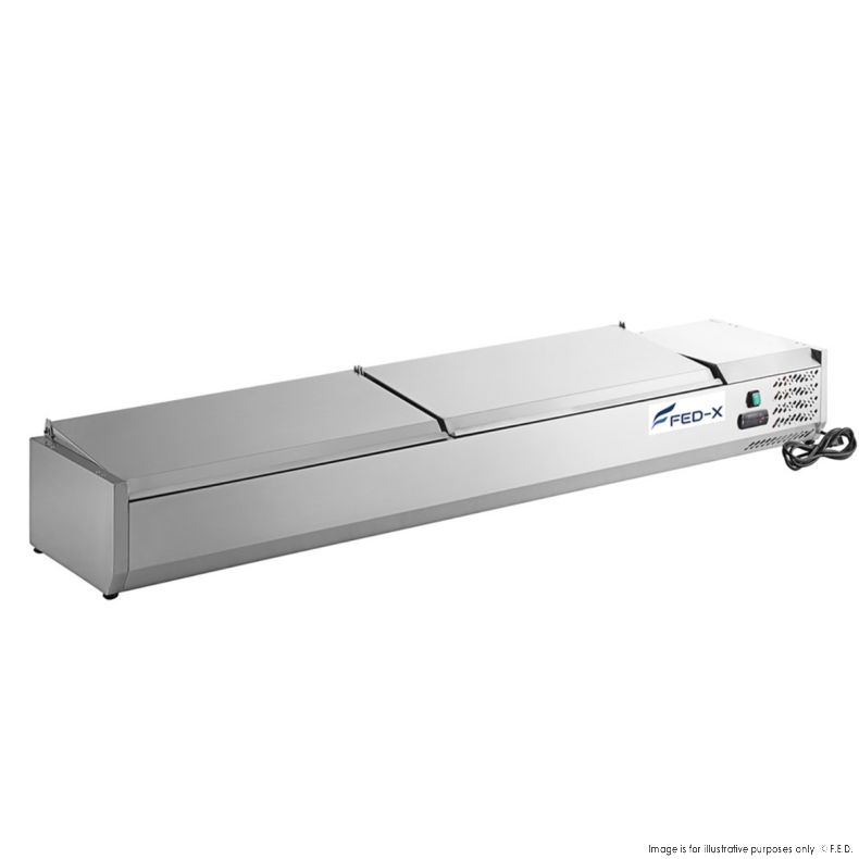 FED-X Salad Bench with Stainless Steel Lids - XVRX1800/380S - Catering Sale