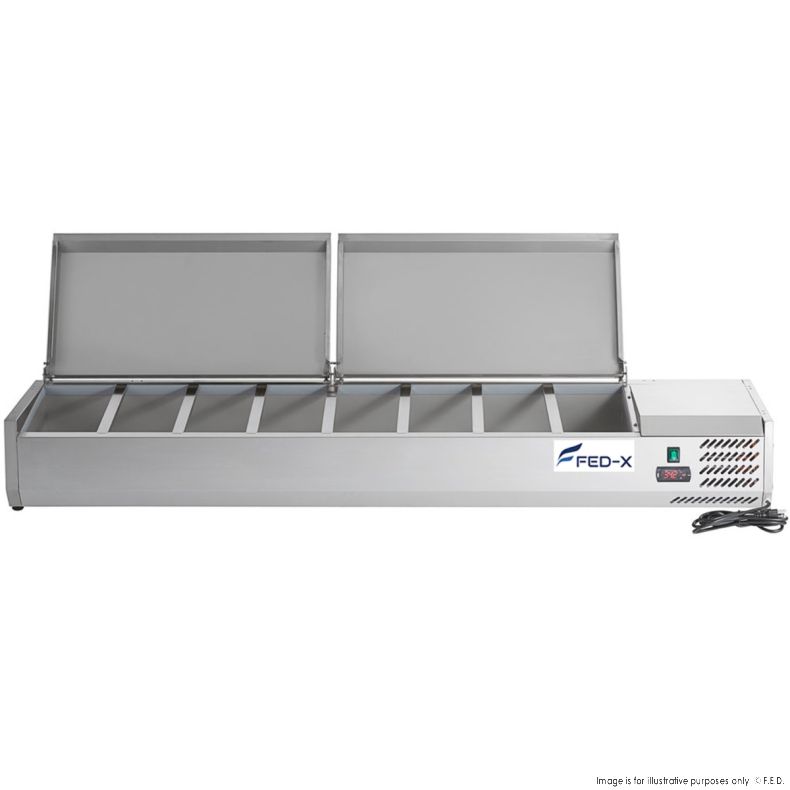 FED-X Salad Bench with Stainless Steel Lids - XVRX2000/380S - Catering Sale