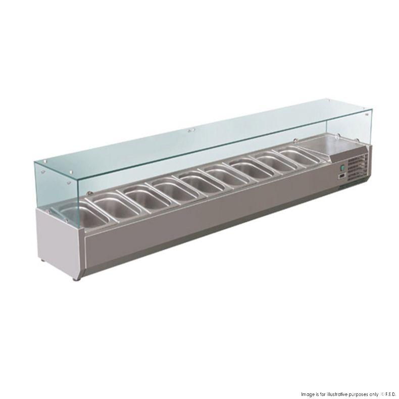 FED-X XVRX2000/380 Flat Glass Salad Bench W2000mm