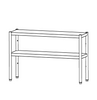 Kitchen Knock AFOD-2135_Screwing_down STAINLESS STEEL 2 - TIER OVER SHELF SERIES 2. Screwing down into benches with a long piece / W2100-D350-H750 mm