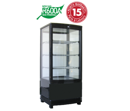 EXQUISITE CTD78 series 4-sided glass Counter Top Fridge CTD78LED - with LED White