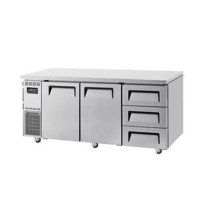 Turbo Air KUR18-3D-3-N(HC) 1800mm Under Bench Fridge 2 Doors 3 Drawers 538L