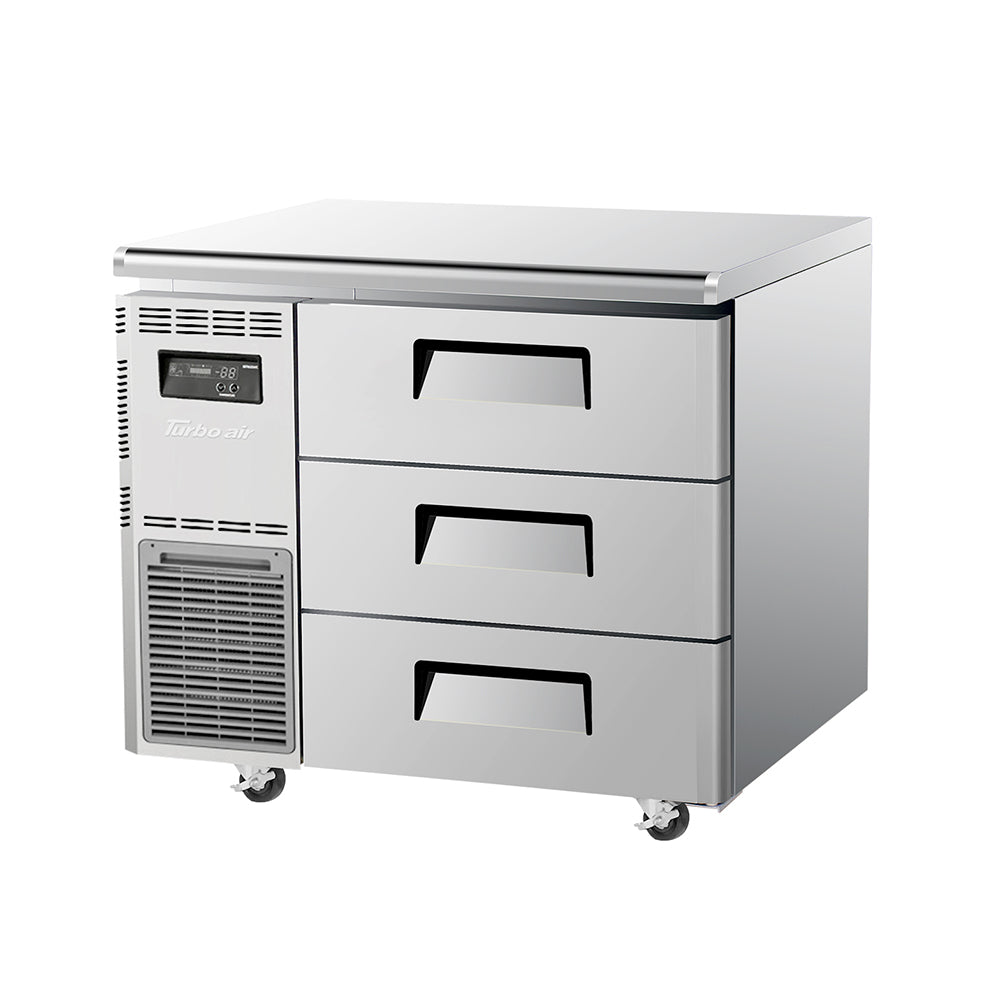 Turbo Air KUR9-3D-3-N(HC) 900mm Under Bench Fridge 3 Drawers 198L