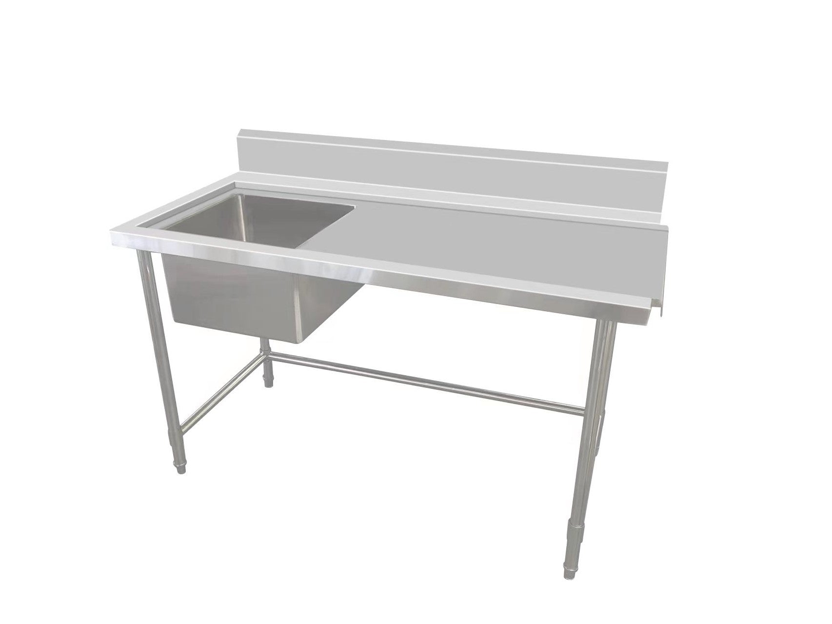 Kitchen Knock ASSD-1870RL INLET SINGLE SINK BENCH with 150MM SPLASH BACK / W1800-D700-H900 mm