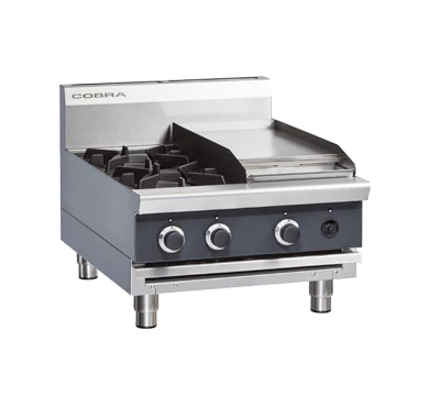 Cobra C6C-B_NAT 600mm Two Burner n Griddle Gas Cooktop - Benchtop