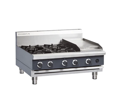 Cobra C9C-B_NAT 900mm Four Burner/Griddle Gas Cooktop Bench Model