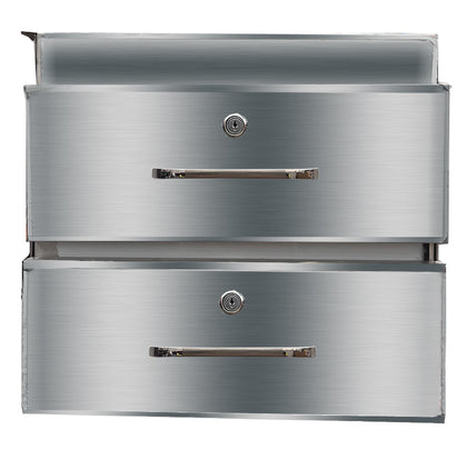 FED DR-02/A Stainless Steel Double Drawer 480x503x410