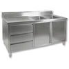 FED DSC-1800R-H KITCHEN TIDY CABINET WITH DOUBLE RIGHT SINKS / 1800x700x900