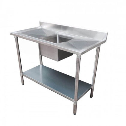 FED 1200-7-SSBC Single sink bench - centre sink 1200x700x900 - 1200-7-SSBC