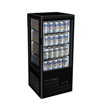 FED/TCBD68B/Four sided black colourbond countertop display fridge