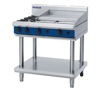 Blue Seal G516B-LS  2 Burner n 600mm Griddle Gas Cook Top On Leg Stand