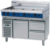 Blue Seal Evolution Series G518A-RB Gas Cooktops/Griddles 8 Burner Refrigerated Base 2 X 1/1 Gn Drawers / 1 X 1/1 Gn Door 1200mm