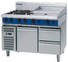 Blue Seal Evolution Series G518B-RB Gas Cooktops/Griddles 8 Burner Refrigerated Base 1200mm