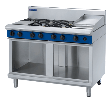 Blue Seal Evolution Series G518C-CB Gas Cooktops n Griddles 8 Burner Cabinet Base 1200mm