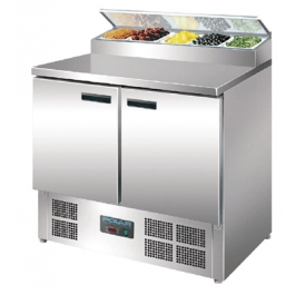 Polar G604-A Double Door Refrigerated Prep Counter - 254L / 80Kg / W900-D700-H1010 mm