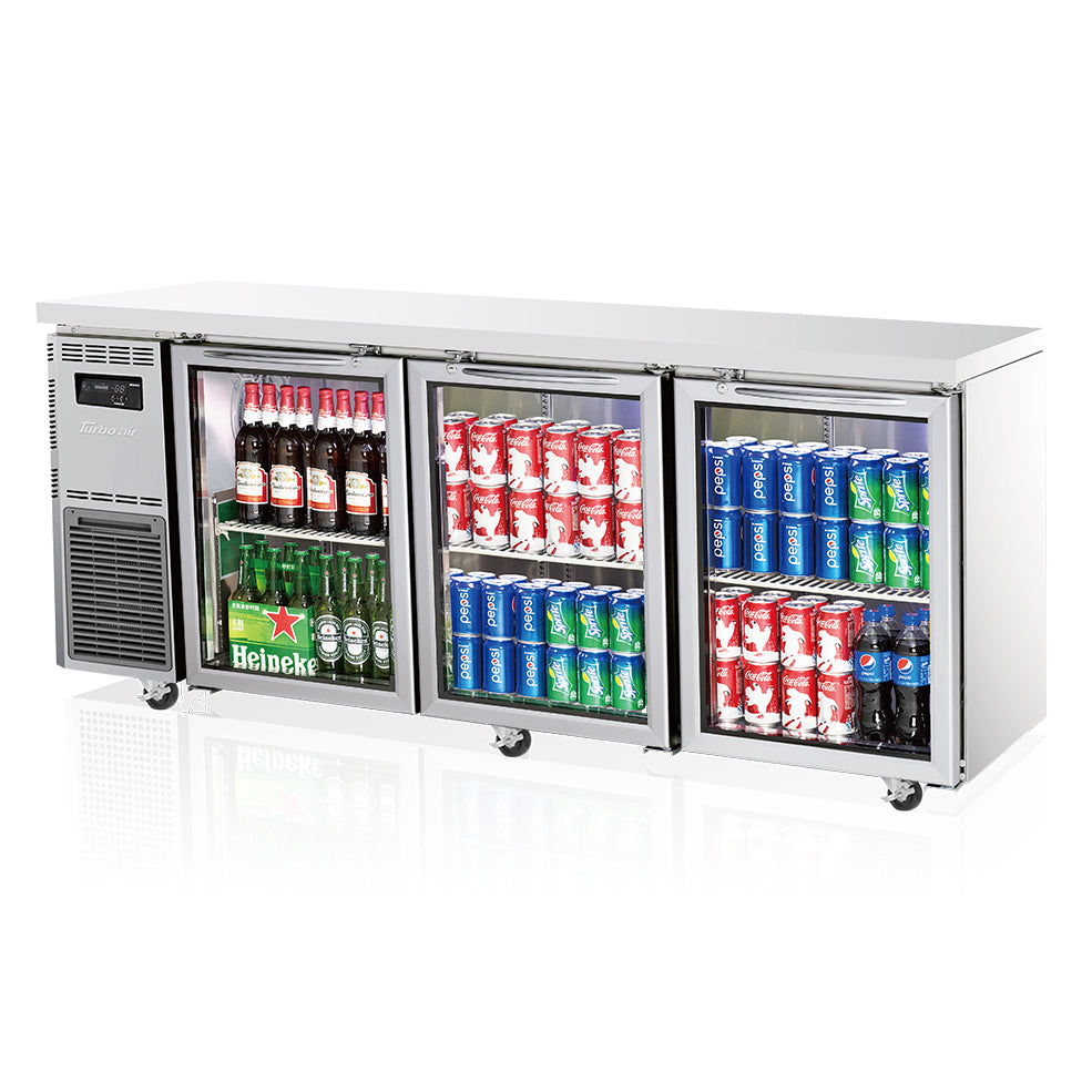 Turbo Air KGR18-3-N(HC) 1800mm Under Bench Three Glass Door Fridge 538L