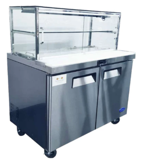 ATOSA MSF8303G Double Door Glass Top Sandwich Fridge 1530mm