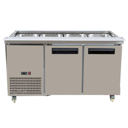 FED PG150FA-B Bench Station Two Door - 4x1/1 GN Pans / 1460x790x850 / 2+2Y Warranty