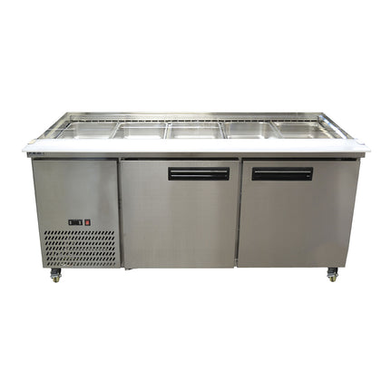 FED PG180FA-B Bench Station Two Door - 5×1/1 GN Pans / 1800x790x850 / 2+2Y Warranty