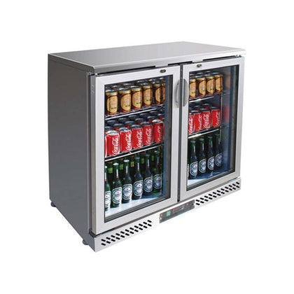 SC248SG Two Door Stainless Steel Bar Cooler 202L