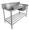 SIMCO SS1712 Single Sink bench with splashback - 1200 x 700 x 900
