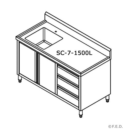 FED SC-7-1500L-H CABINET WITH LEFT SINK