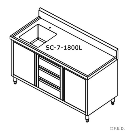 FED SC-7-1800L-H CABINET WITH LEFT SINK