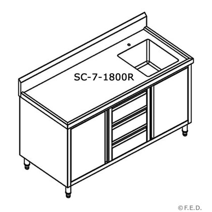 FED SC-7-1800R-H CABINET WITH RIGHT SINK