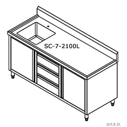 FED SC-7-2100L-H CABINET WITH LEFT SINK