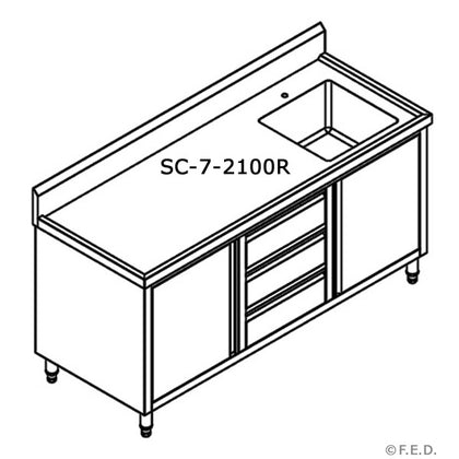 FED SC-7-2100R-H CABINET WITH RIGHT SINK