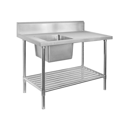 FED SSB6-1800L/A Single Left Sink Bench with Pot Undershelf / Leg Brace