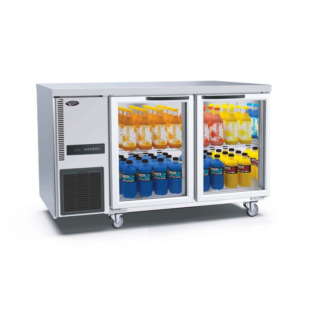 Thermaster TL1200TNG Glass Door Workbench Fridge 260L 1200mmW