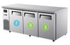 Turbo Air KURF18-3 Under Counter Side Prep Table Refrigerator / Freezer - Catering Sale