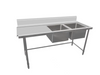 Kitchen Knock ASDD-2170R INLET DOUBLE SINK BENCH with 150MM SPLASH BACK / W2100-D700-H900 mm