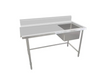 Kitchen Knock ASSD-1570LR INLET SINGLE SINK BENCH with 150MM SPLASH BACK / W1500-D700-H900 mm