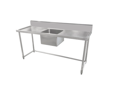 Kitchen Knock ASS-1870C Centre S / Steel Sink with Splashback / W1800-D700-H900 mm