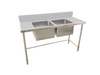 Kitchen Knock ASD-1570C DOUBLE SINK WORKBENCH SERIES with 150MM SPLASH BACK / W1500-D700-H900 mm