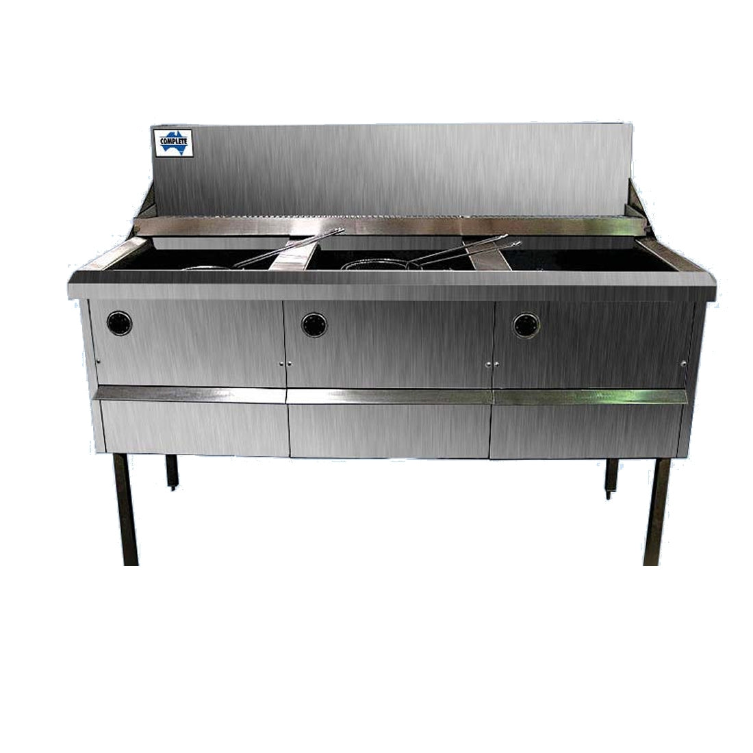GasMax WFS-3/18 Gas Fish and Chips Fryer Three Fryer 1660mm