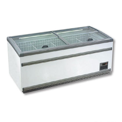 FED ZCD-E185S Supermarket Island Dual Temperature Freezer & Chiller with Glass Sliding Lids / 1850x850x855 / 2+2Y Warranty